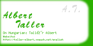 albert taller business card